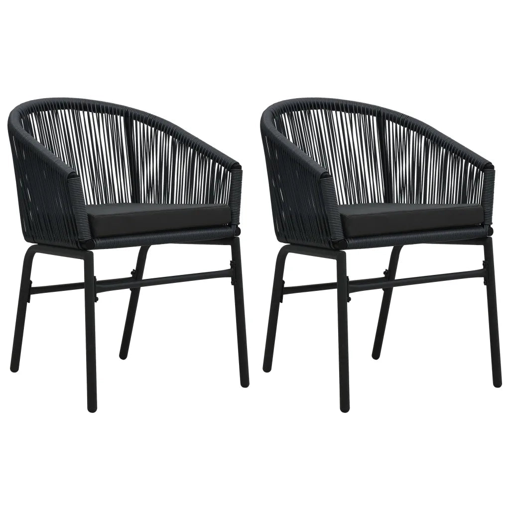 Set Mobili da Pranzo per Giardino 3 pz Nero 3099239