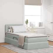 Letto con contenitore e LED Grigio chiaro 100 x 200 cm Velluto 3371373