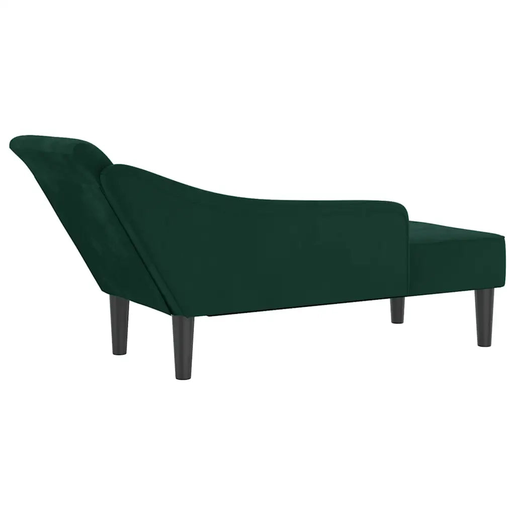 Chaise Longue con Cuscini Verde Scuro in Velluto 4007590