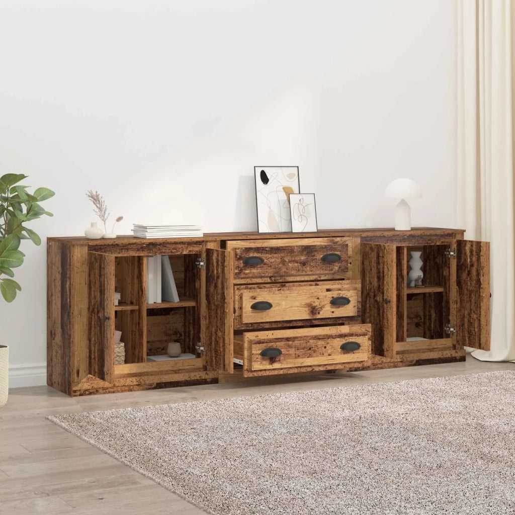 Sideboards con cassetto 3 pcs Legno antico 210 x 35,5 x 67,5 cm 3402647