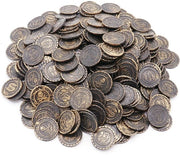 Monete d'oro 100 pezzi - Giocattoli per bambini - Festa di pirati - Caccia al tesoro - Compleanno - Materiale duraturo - Monete in plastica