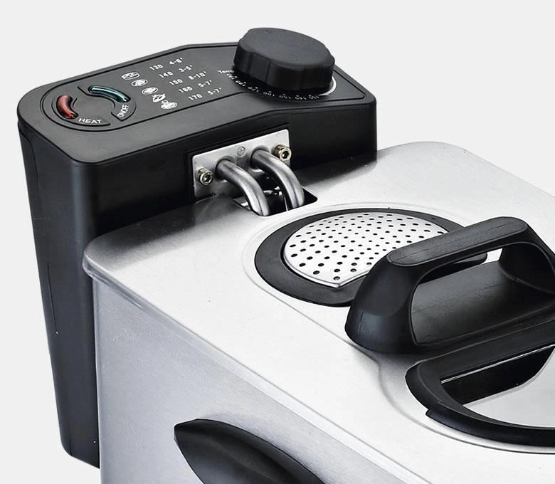 RGV FR TYPE4L Friggitrice Elettrica 4 L 2500 W Acciaio Inox Rubinetto Scarico Olio colore Nero