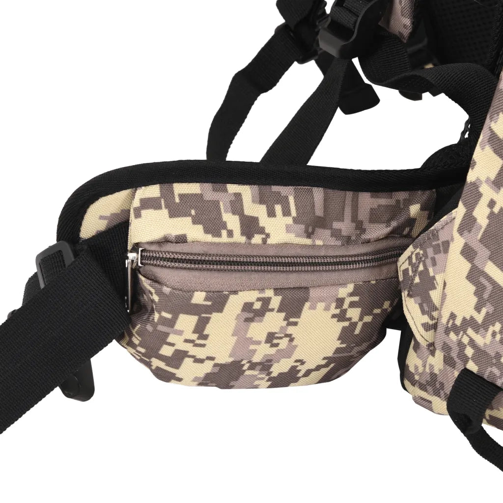 Zaino da Trekking Cammello Mimetico 80 L in Tessuto Oxford CFW4576164