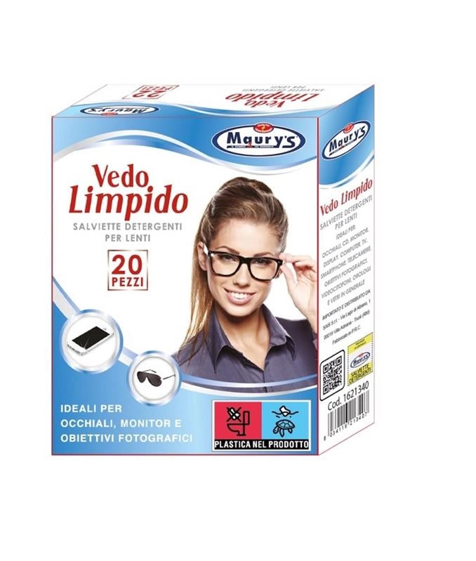 KIT SET 3 PZ MAURY'S SALVIETTE VEDO LIMPIDO PER OCCHIALI IN CONFEZIONE DA 20 PEZ