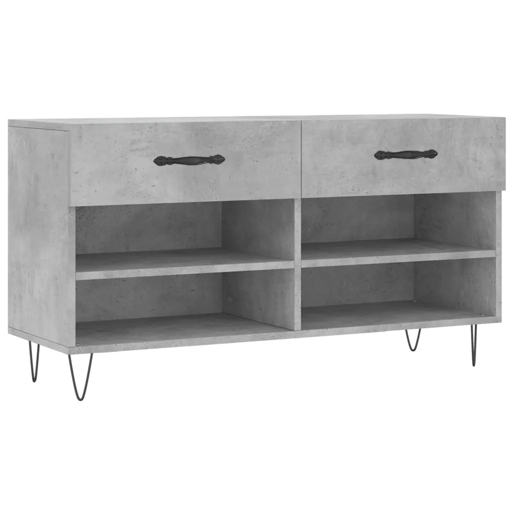 Panca Porta Scarpe-Sgabello-Panca Scarpiera Grigio Cemento 102x35x55cm Legno Multistrato 885601