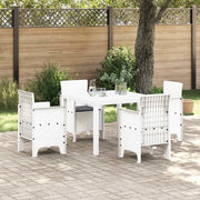 Set da Pranzo per Giardino 5 pcs Bianco Polipropilene
