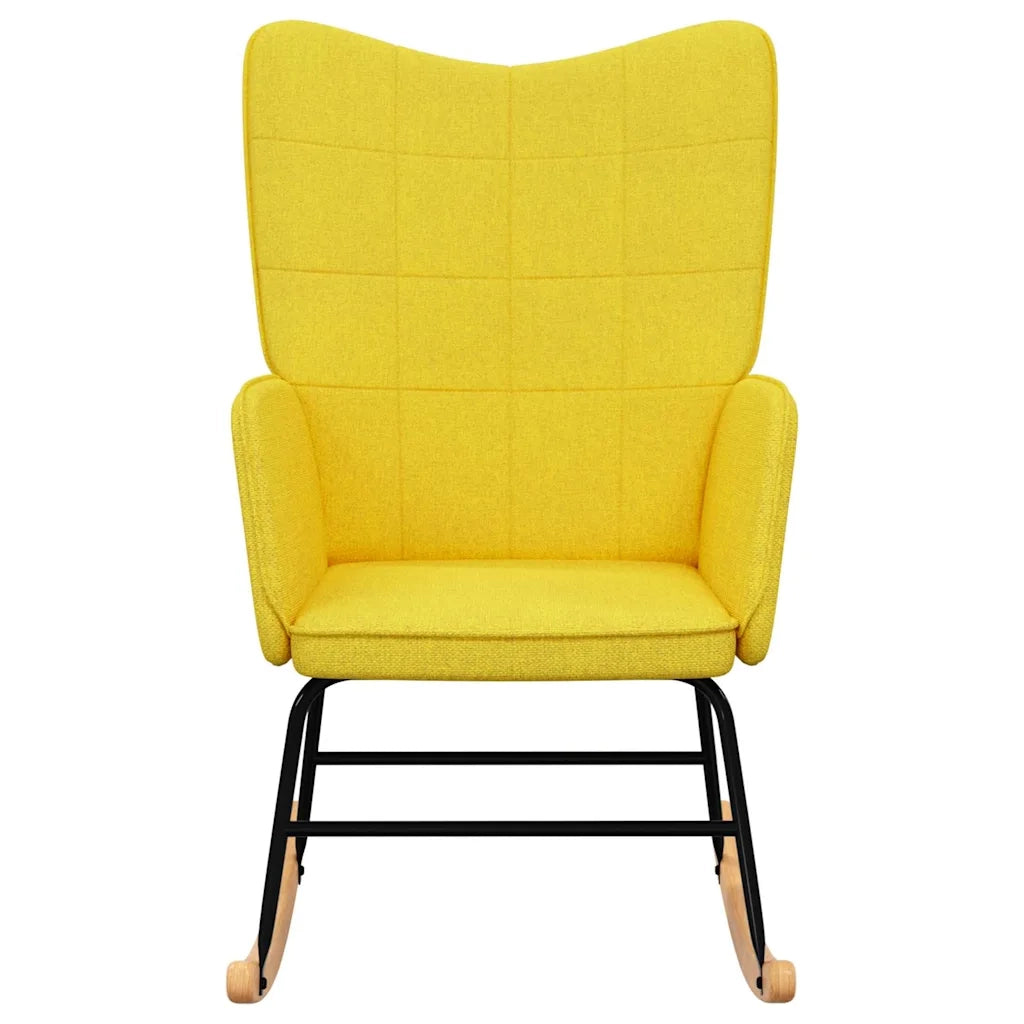 Sedia a Dondolo Giallo Senape in Tessuto 328014