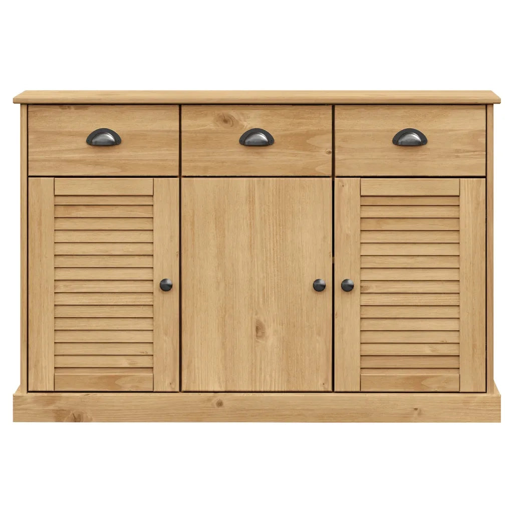 Credenza | Madia | Buffet da pranzo | Armadio da pranzo con Cassetti VIGO 113x40x75 cm Legno Massello di Pino