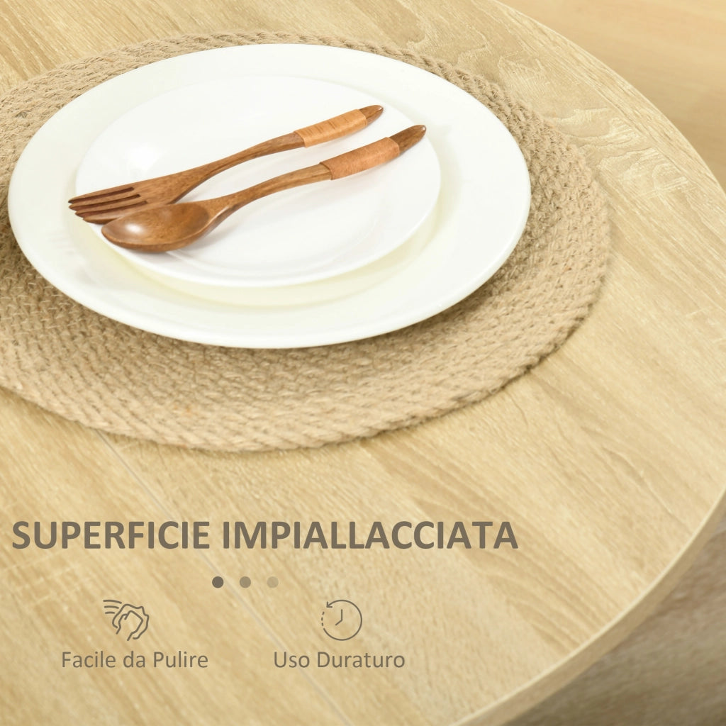 Tavolo Pieghevole da Pranzo a 2 Ribalte. Tavolo Consolle in Legno Salvaspazio. Rovere