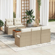 Set Divano da Giardino con cuscino 6 pcs Beige polyrattan 3347645