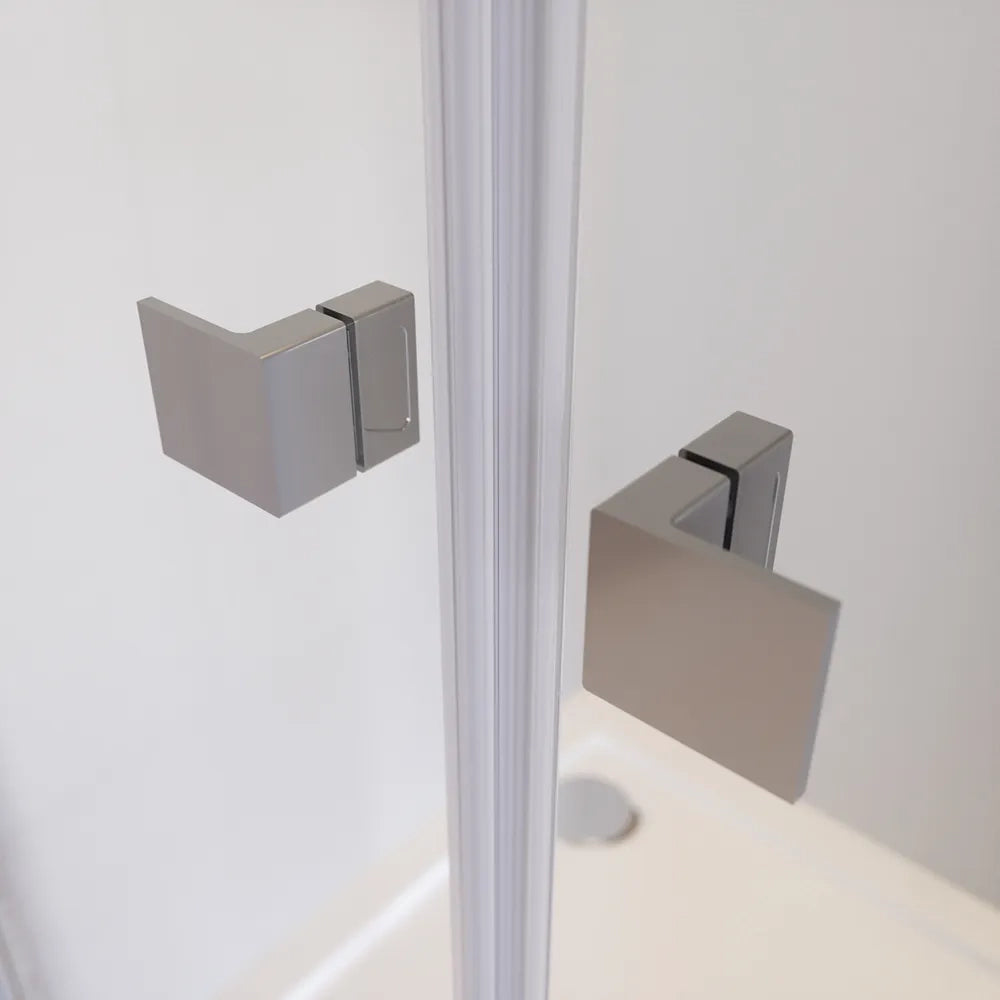 Porta doccia 100cm apertura saloon con profili cromati e vetro da 8mm trasparente h195 | Fiji