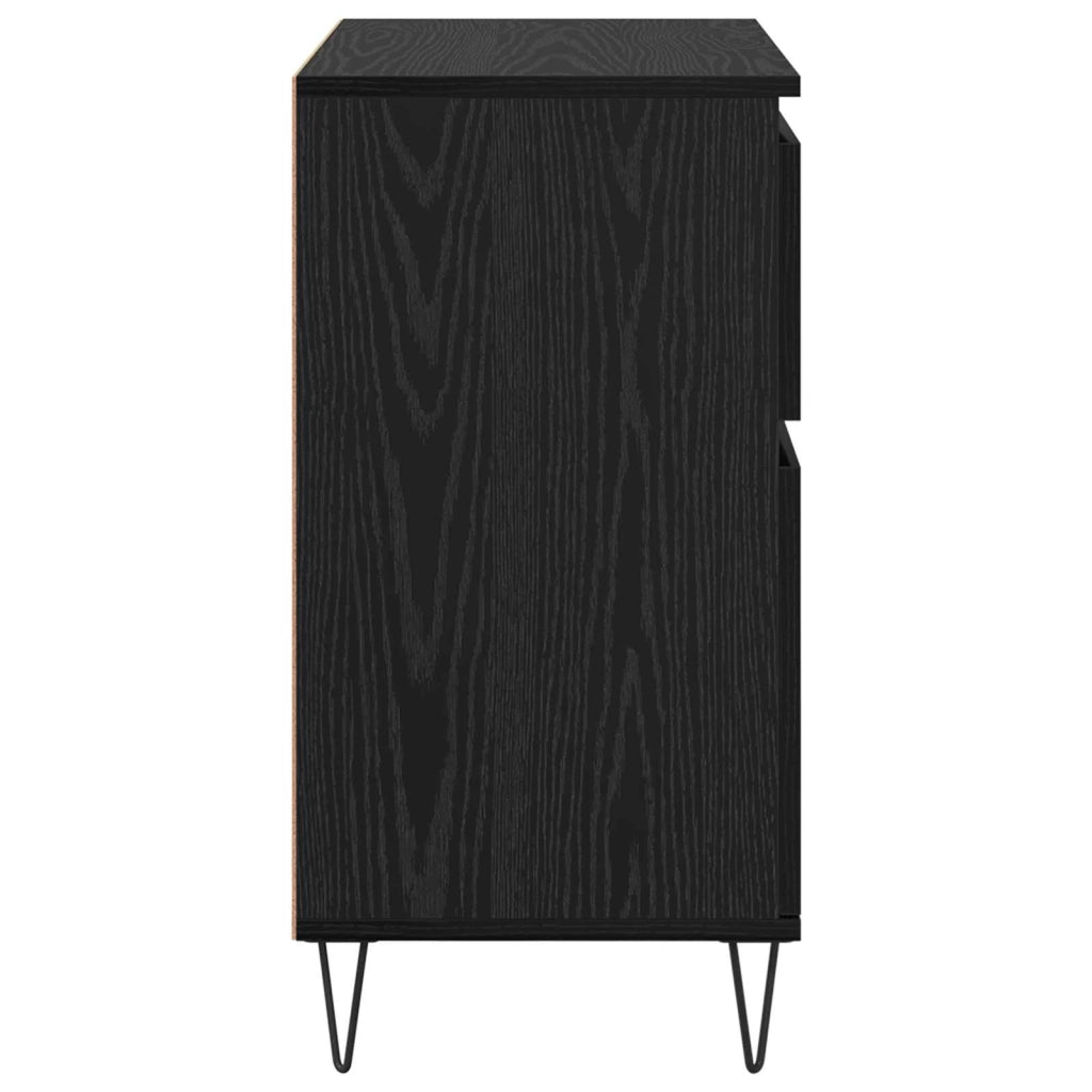 Credenza | Madia | Buffet da pranzo | Armadio da pranzo con cassetto Rovere Nero 60 x 35 x 70 cm