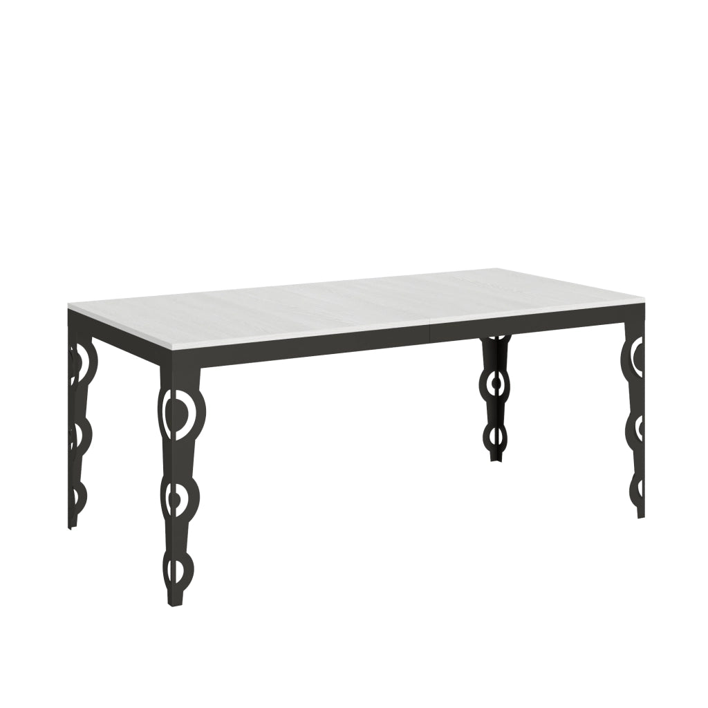 Tavolo allungabile 90x180/284 cm Karayan Evolution Bianco Frassino telaio Antracite