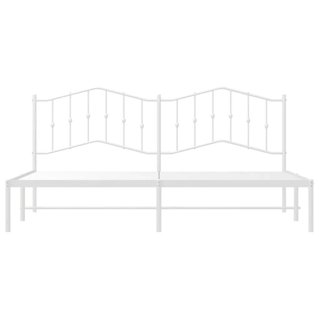 Letto matrimoniale | Letto per adulti | Giroletto con Testiera Metallo Bianco 193x203 cm