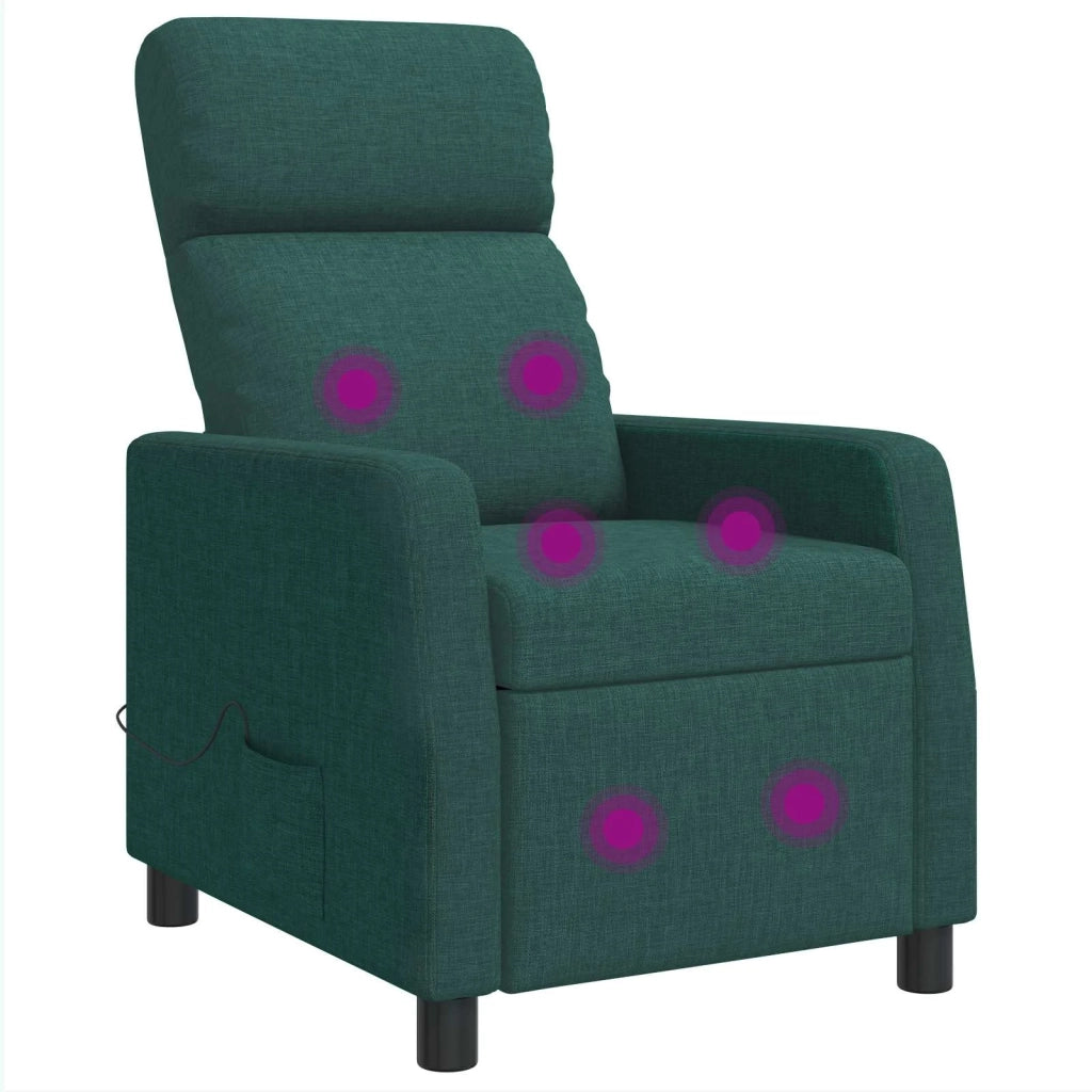 Divano Sedia-Poltrona Massaggiante Verde Scuro Tessuto 712456