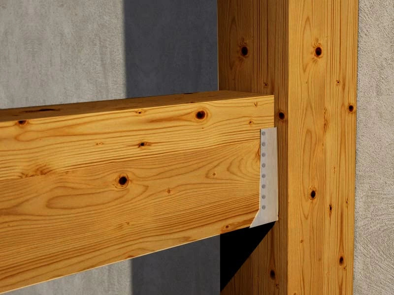 Scarpa di ancoraggio per travi in legno con ali interne 10x10 mm