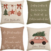 Set di 4 cuscini decorativi - Premium qualità - 45 x 45 cm - Per soggiorno - Decorazione invernale - Lavabile in macchina