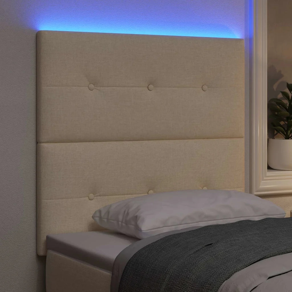 Testiera | Testata LED con strisce LED con Testiera | Testata Crema 100 cm Tessuto