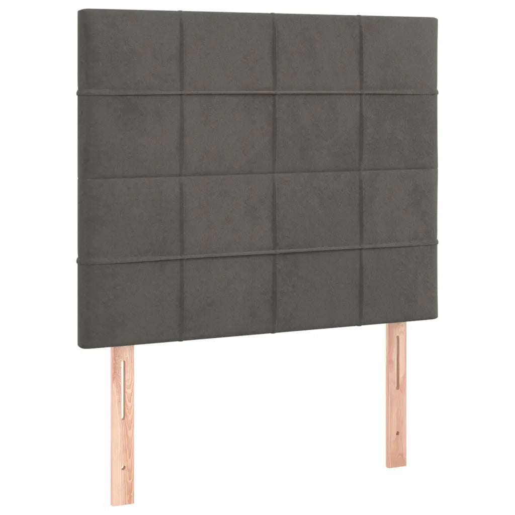 Letto singolo | Letto per adulti | Letto a Molle con Materasso e LED Grigio Scuro 90x200cm Velluto