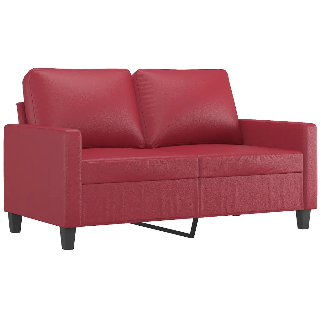 Set di Divani 3 pz con Cuscini Rosso Vino in Similpelle 3201416
