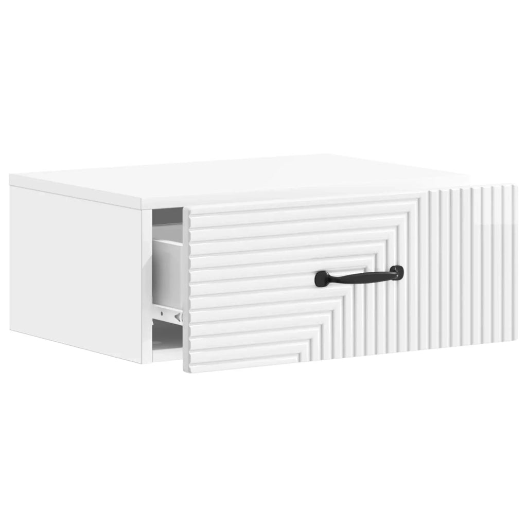Mobiletto da notte a muro Bianco Lucido 49 x 34,5 x 20 cm 898623