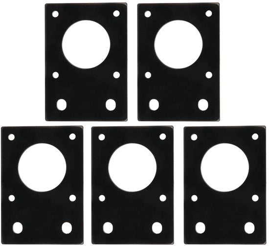 Piastra di fissaggio motore 5 pezzi - Piastra di montaggio 42 stazioni - Vite di fissaggio fissa - Adatta per NEMA 17 - Alluminio - Dimensioni 42 x 60 mm