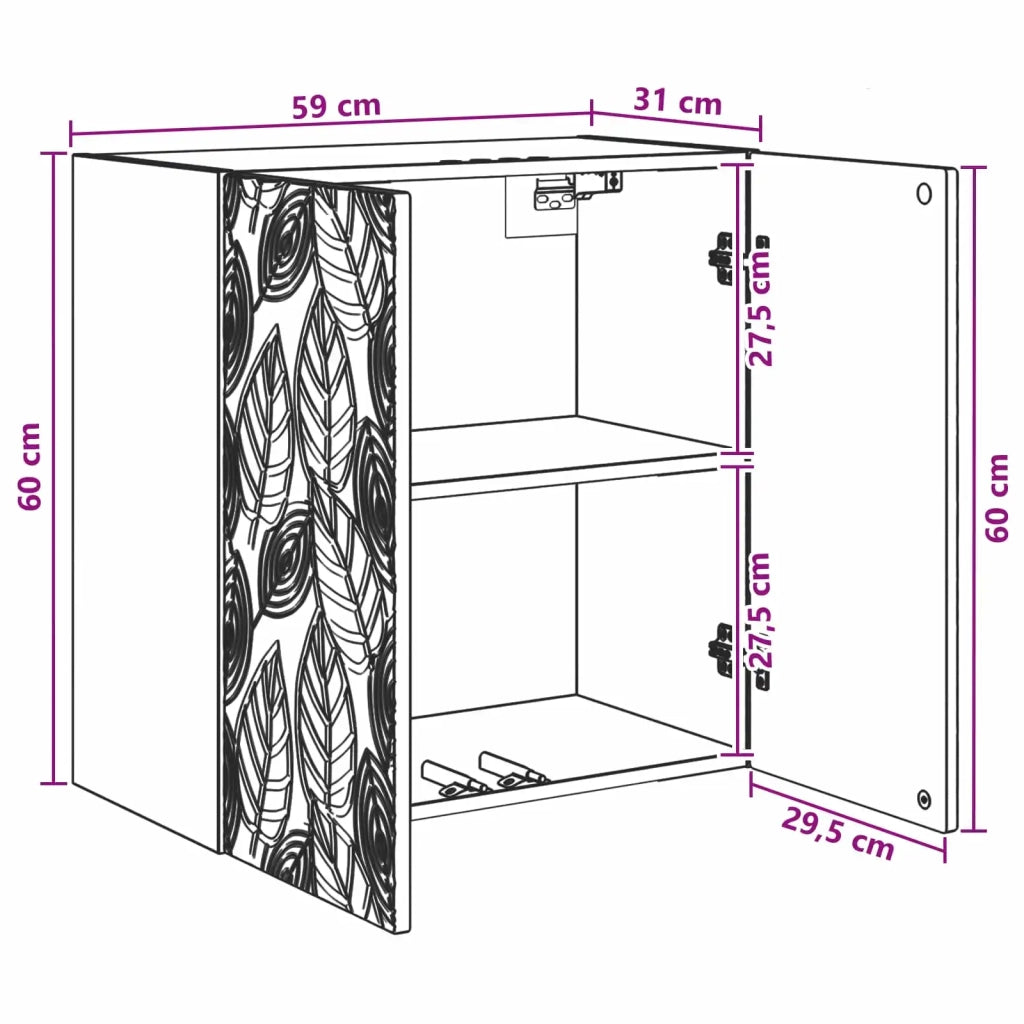 Mobiletto a muro 59 x 31 x 60 cm Legno ingegnerizzato 898754