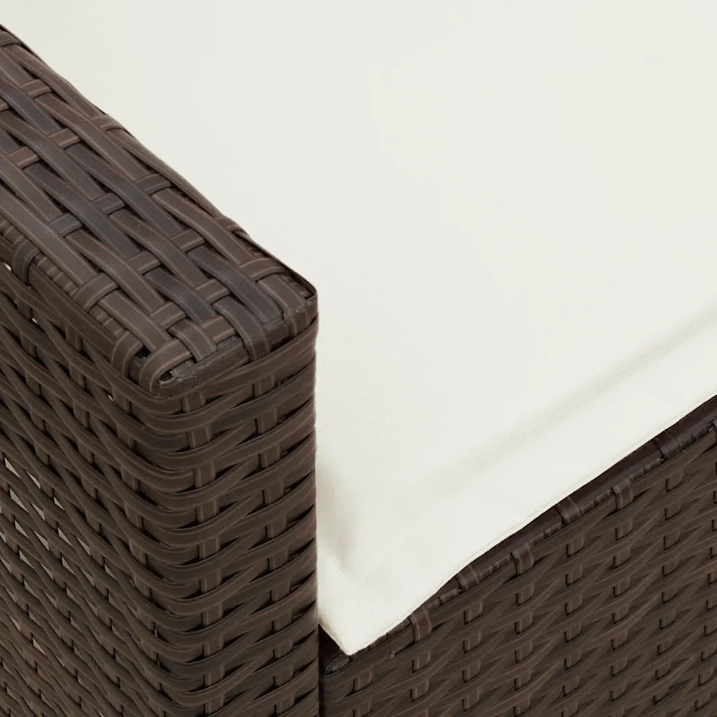 Divano da Giardino a 5 Posti con Cuscini in Polyrattan Marrone 4104113