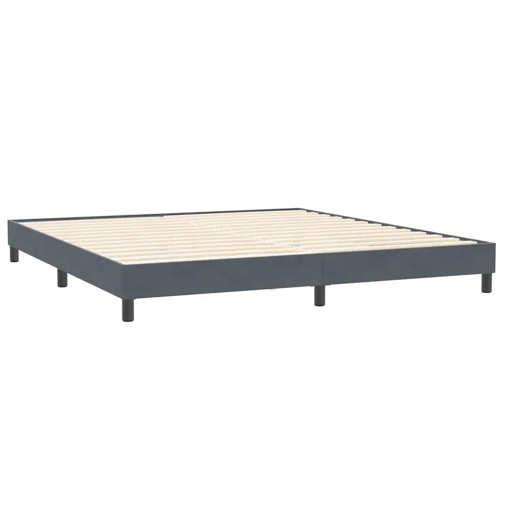Letto matrimoniale | Letto per adulti | Letto a Molle senza Materasso Grigio Scuro 200x210 cm Velluto