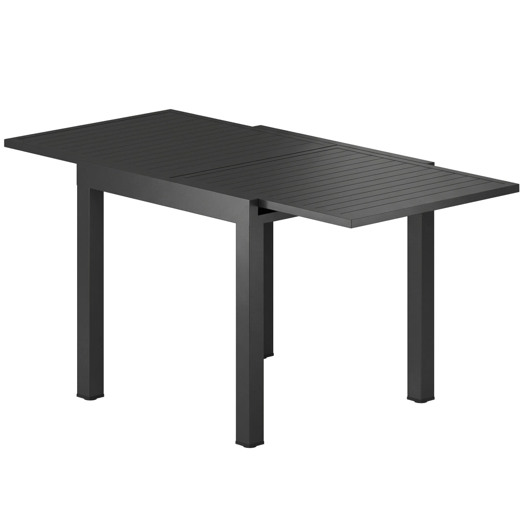 Tavolo da giardino allungabile 4-6 persone con prolunga auto-stoccata alluminio 80-160x80 cm ¨C Xylo ¨C Nero
