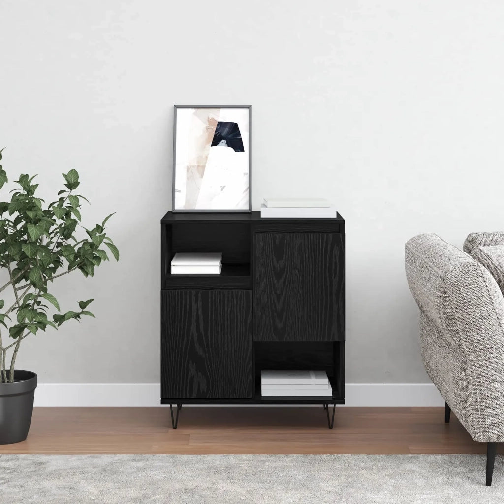 Credenza | Madia | Buffet da pranzo | Armadio da pranzo Rovere Nero 60 x 35 x 70 cm