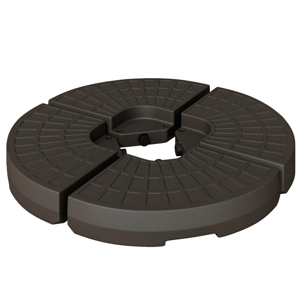 Base per ombrellone 4 pezzi ¨C Xylo ¨C HDPE riempibile sabbia/acqua 25kg marrone