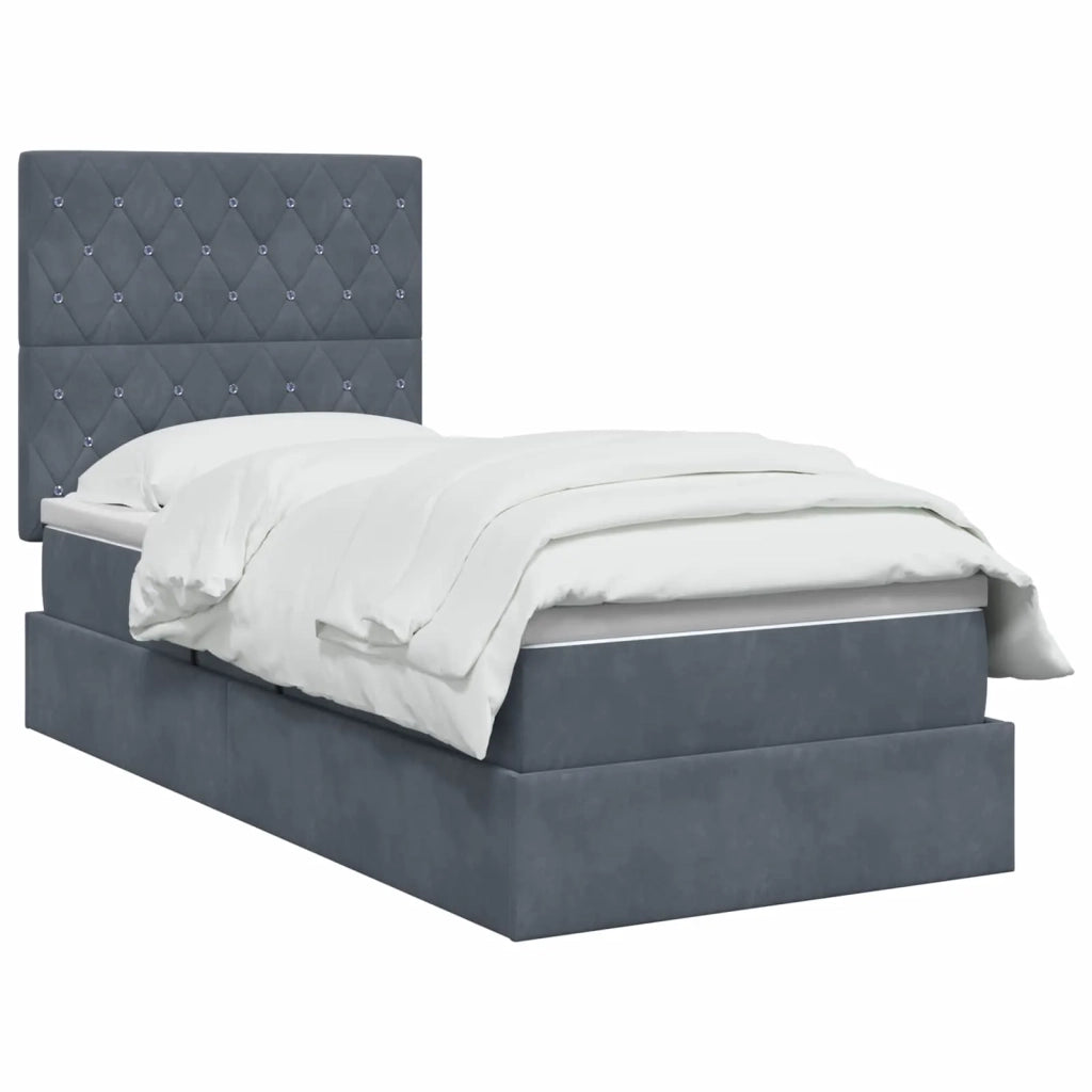 Letto con contenitore e materasso Grigio Scuro 100 x 200 cm 3459610