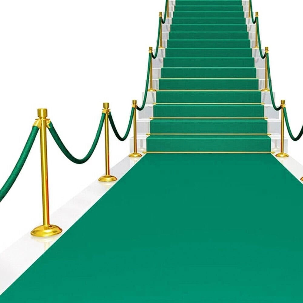 Passatoia Moquette Verde 100x1400 Cm Antiscivolo Cerimonia Evento Fiera Corridoio Negozio Marciapiede