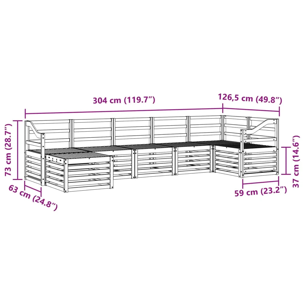 Set di divani da esterno 7 pcs Bianco 3392209