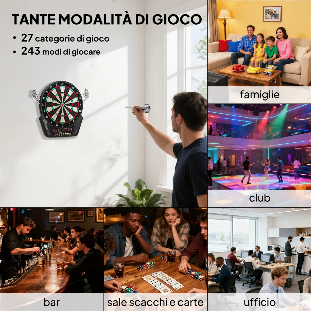 Gioco Freccette ¨C Minimal ¨C Nero, ABS, PP, 44x51.5x3.2 cm