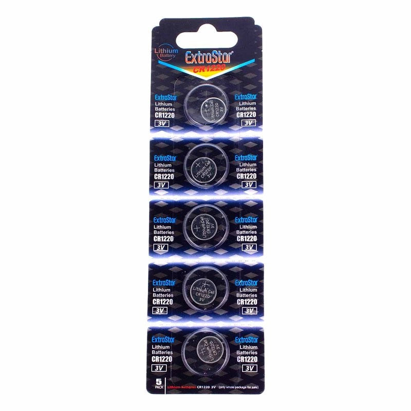Pila Batteria A Bottone CR1220 3V Confezione Da 5 Pile