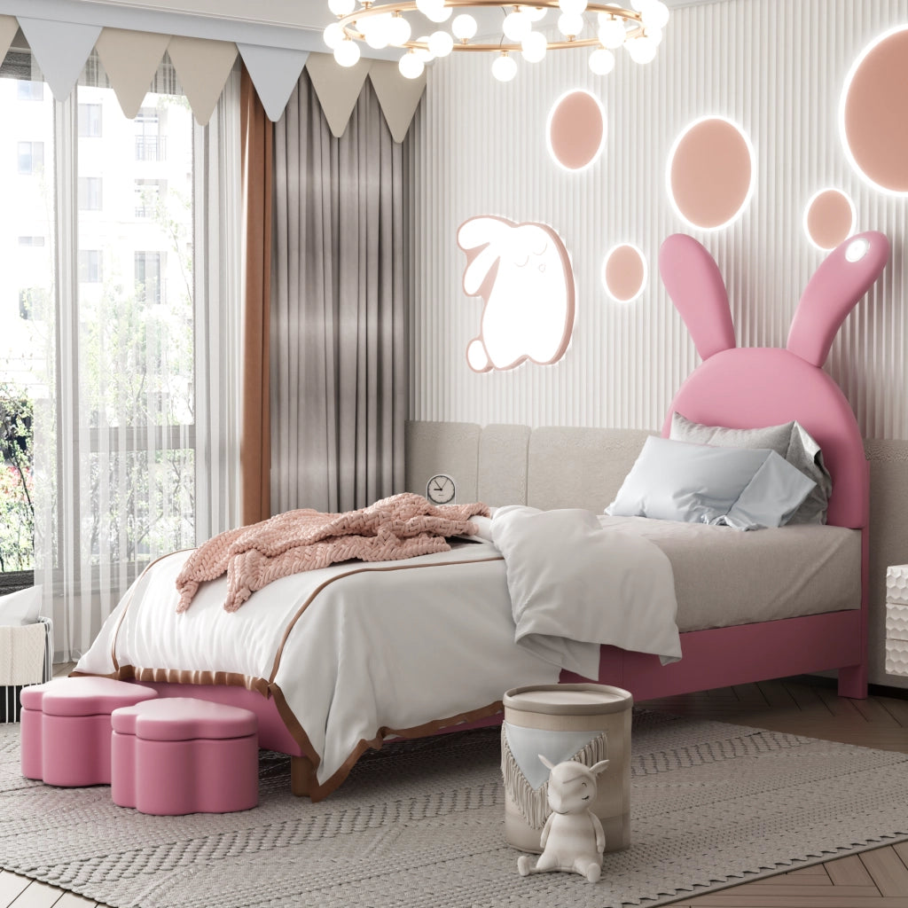 letto imbottito velluto rosa 90 x 200 cm