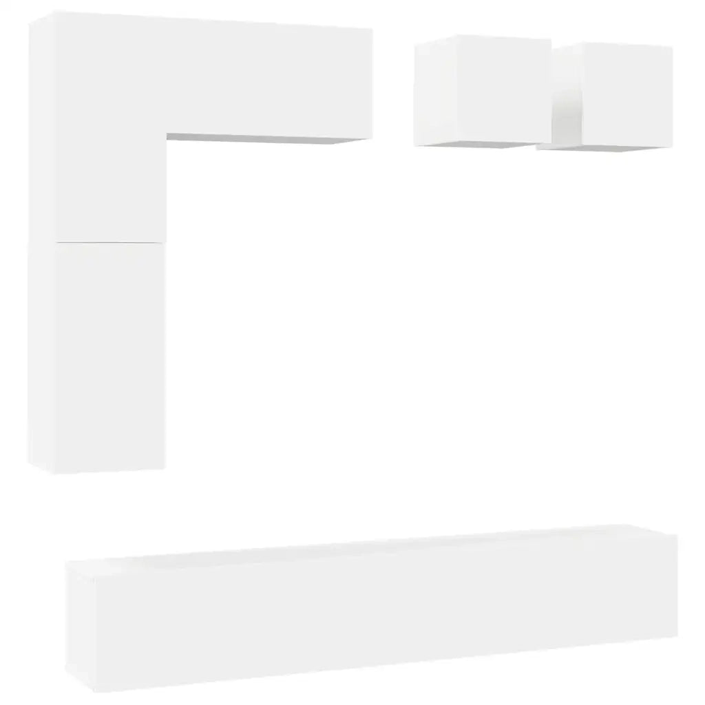 Set Mobili Porta TV 8 pz Bianco in Legno Multistrato 3078704