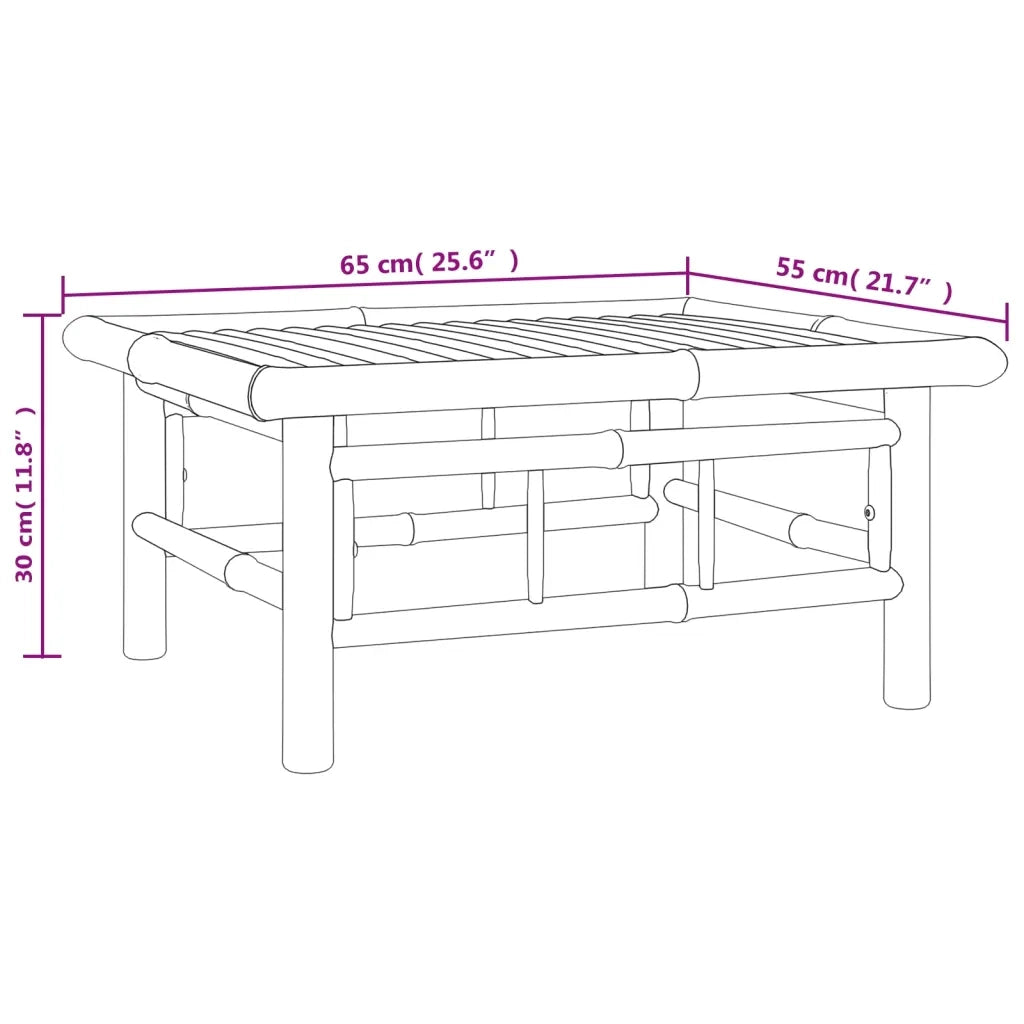 Set Salotto da Giardino 4pz con Cuscini Grigio Scuro Bambù 3155235