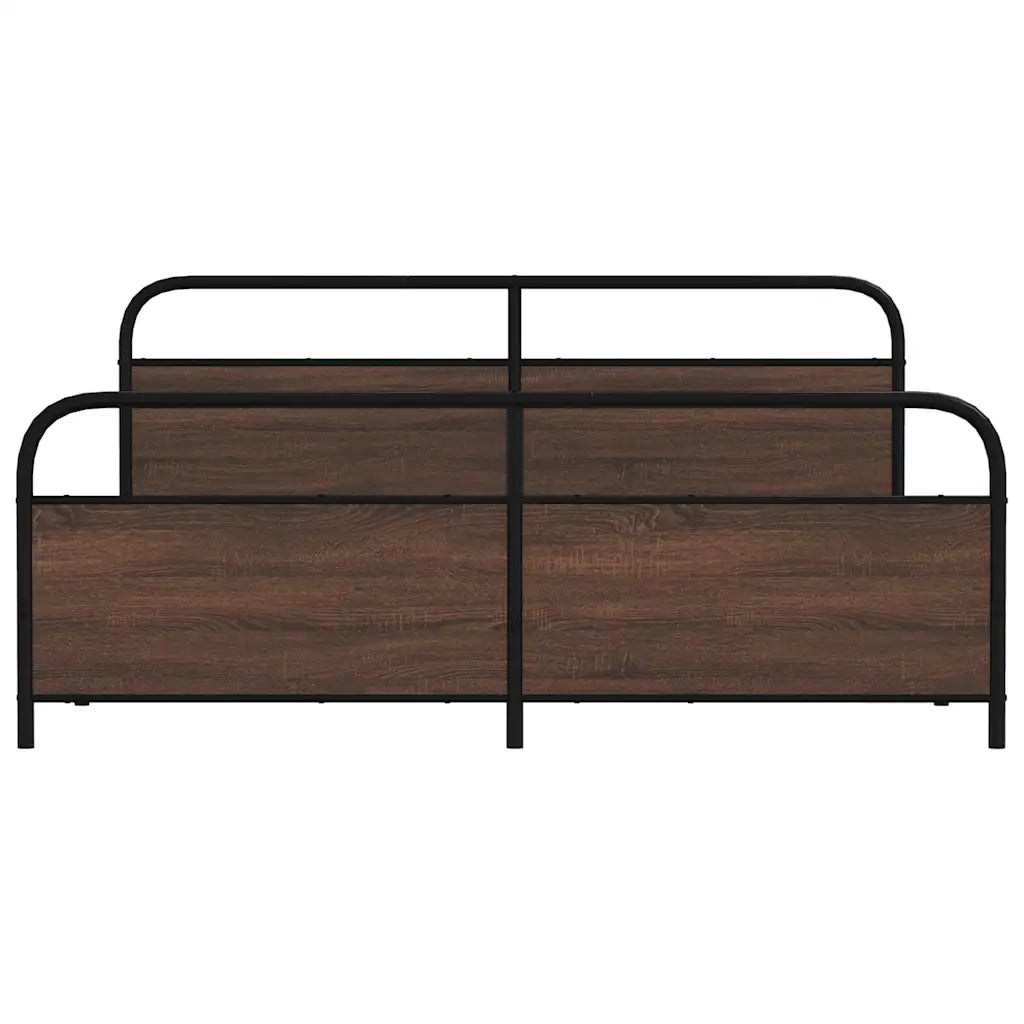 Giroletto senza Materasso in Metallo-Struttura Letto Rovere Marrone 200x200 cm 532820