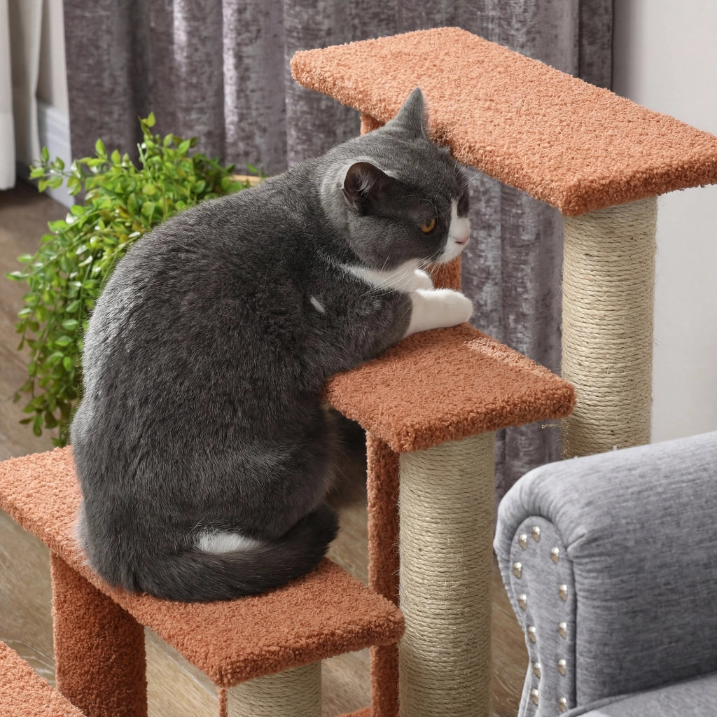 Scaletta per Gatti 4 Livelli ¨C Minimal ¨C 60x40x64 cm Marrone