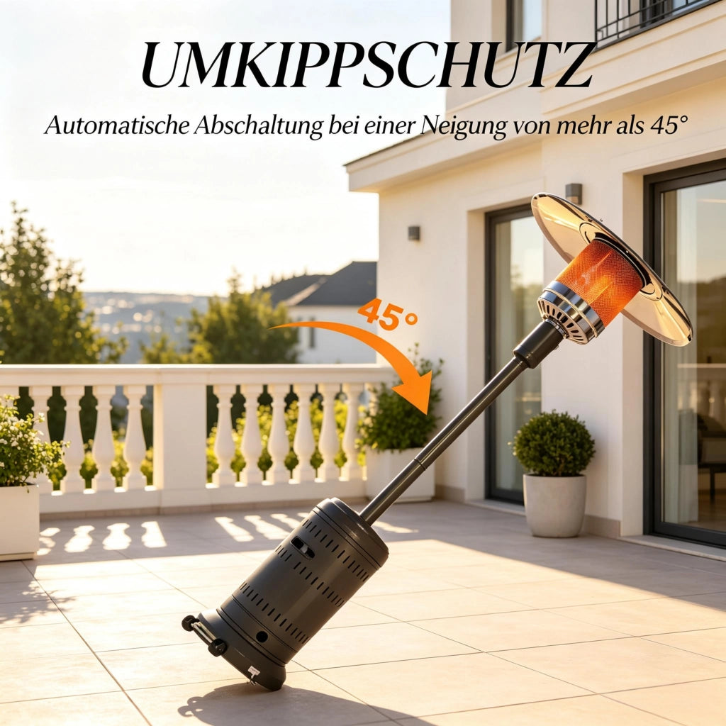 Riscaldatore da esterno per patio, riscaldatore a gas portatile da 11 kW con impostazioni di calore regolabili, riscaldatore a gas per giardino, terra