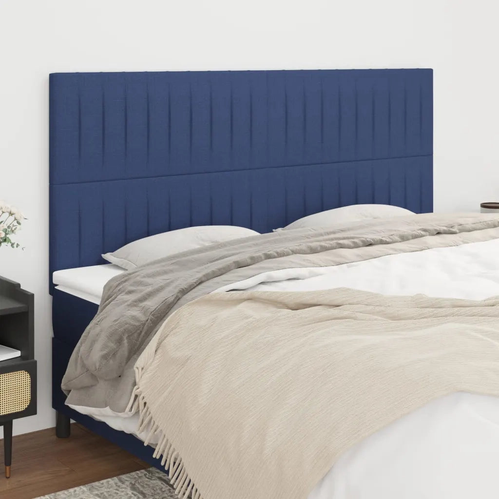 Testiera | Testata Blu 200x5x118/128 cm Tessuto