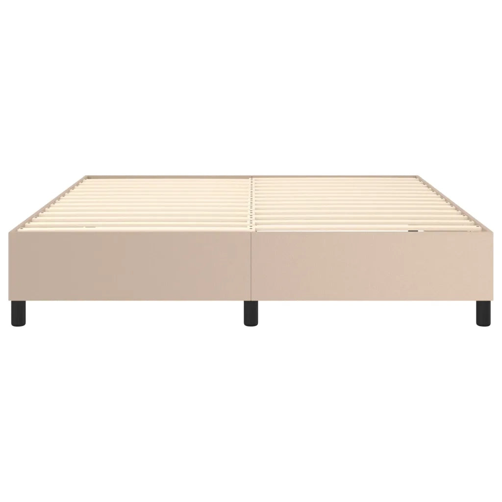 Letto matrimoniale | Letto per adulti | Struttura Letto a Rete a Molle Cappuccino 160x200 cm in Similpelle