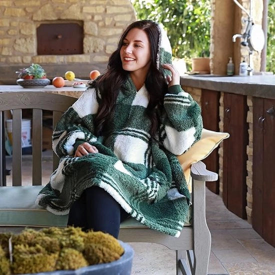 Hoodie Sherpa Extra Grande Fleece Hoodie, / giacca da notte, Badia di Comfort per donne e uomini, soffice, coperta invernale - Fleece coperta - Giacca da casa in pelliccia