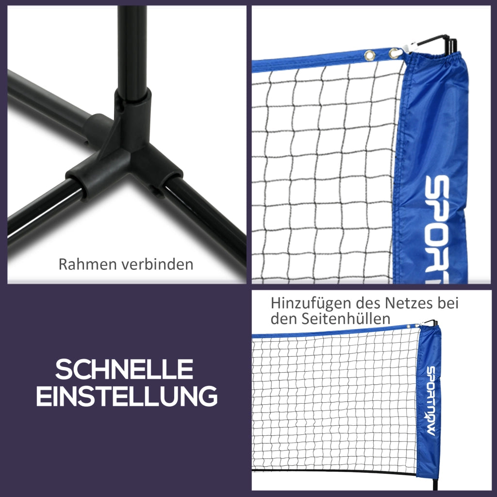 Rete da badminton 103/120/155H cm, pieghevole e regolabile in altezza, per uso interno ed esterno, in poliestere, ideale per pallavolo e badminton.
