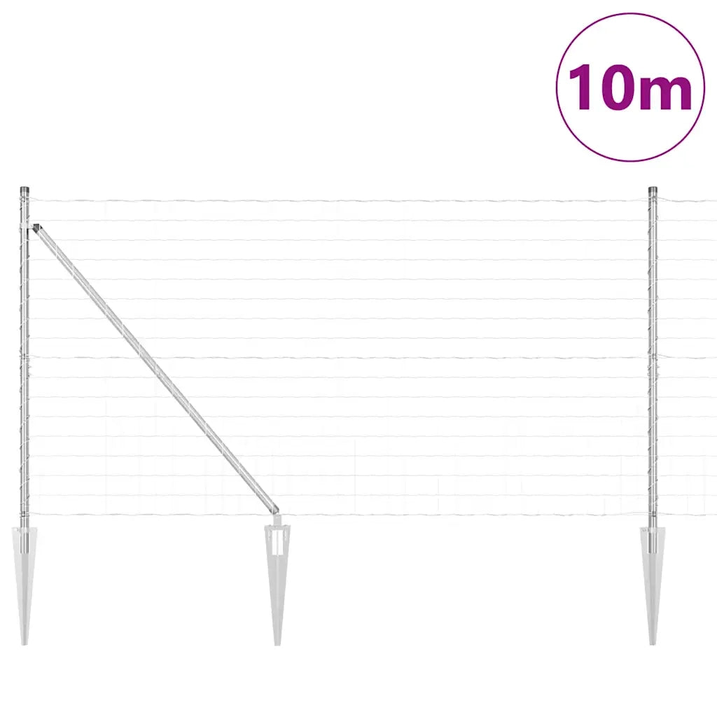 Recinzione da Giardino | Recinzione con Posto Argento 1,2 x 10 m Acciaio