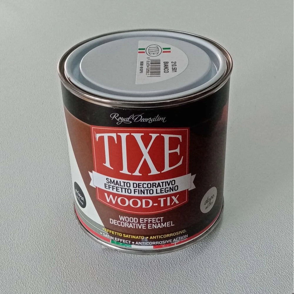 Tixe wood-tixe 500ml colore noce chiaro smalto decorativo effetto legno satinato anticorrosivo