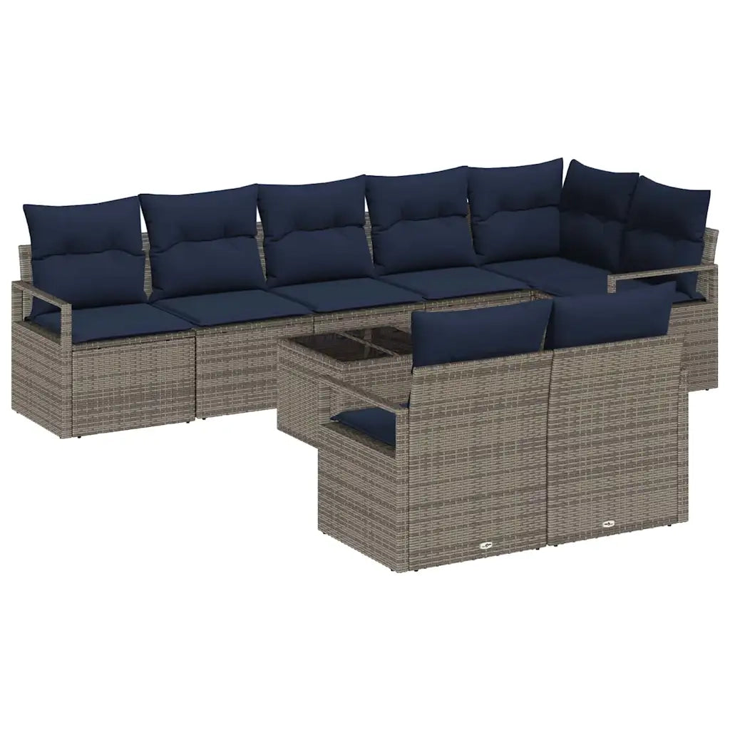 Set di divani 9 pcs Grigio polyrattan 3346445